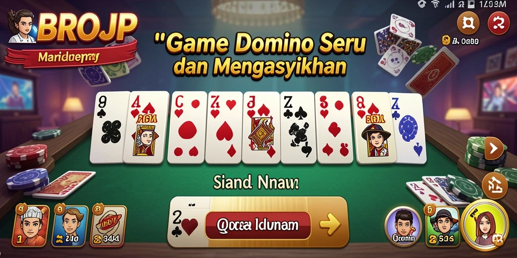 Tampilan screenshot BROJP menampilkan gameplay Domino yang seru.