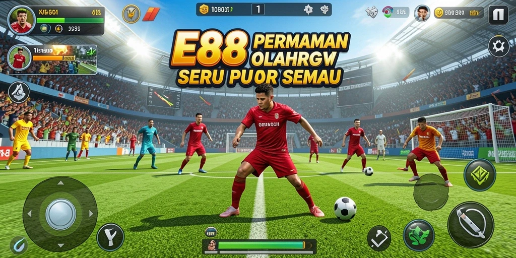 Screenshot E88 menampilkan aksi seru di lapangan olahraga.