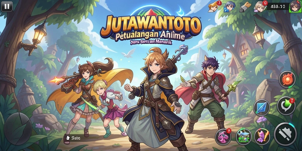 Tampilan menarik dari gameplay JUTAWANTOTO dengan karakter anime.