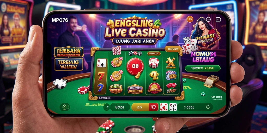 Tampilan menarik gameplay Live Casino di aplikasi MPO76.