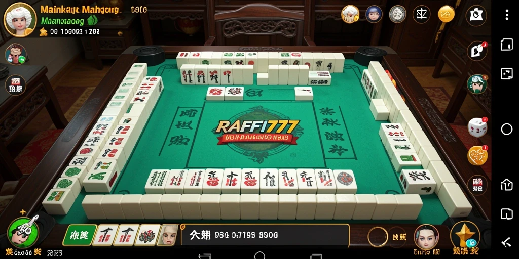 Screenshot dari gameplay Mahjong yang seru di RAFFI777.
