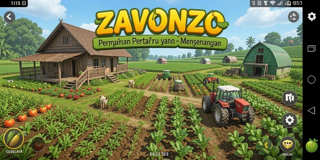 Tampilan gameplay menarik dari permainan pertanian ZAVONZO.